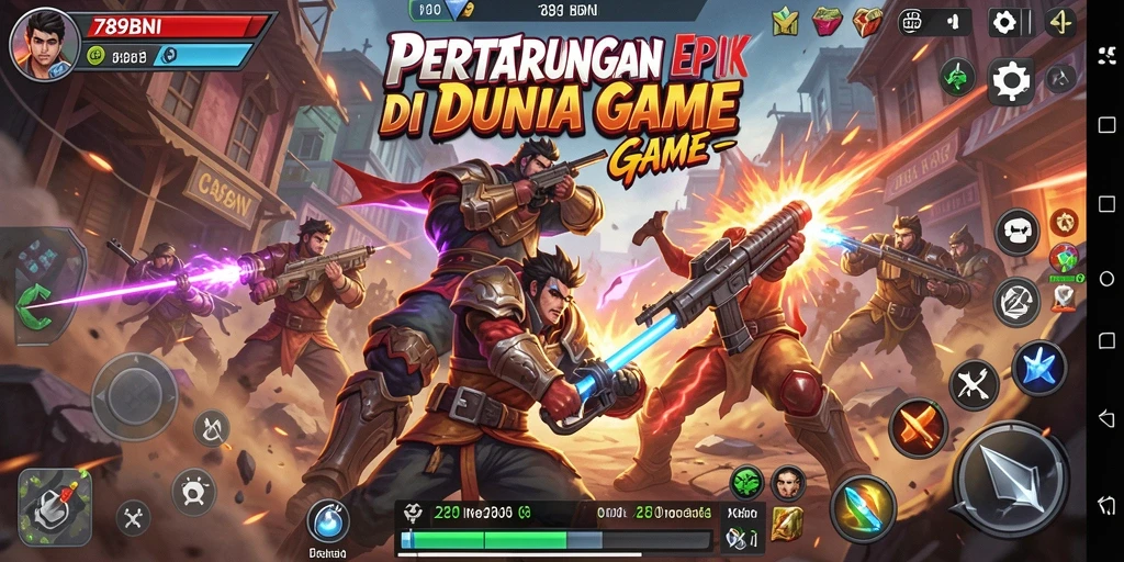 Tampilan screenshot gameplay 789BNI dengan pertarungan yang intens.