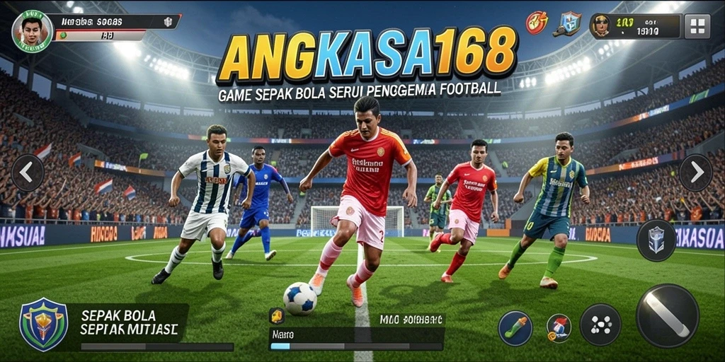 Tampilan gameplay seru di ANGKASA168, penuh aksi sepak bola.