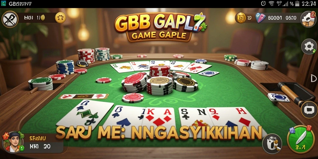 Tampilan gameplay seru dengan kartu Gaple yang menarik.