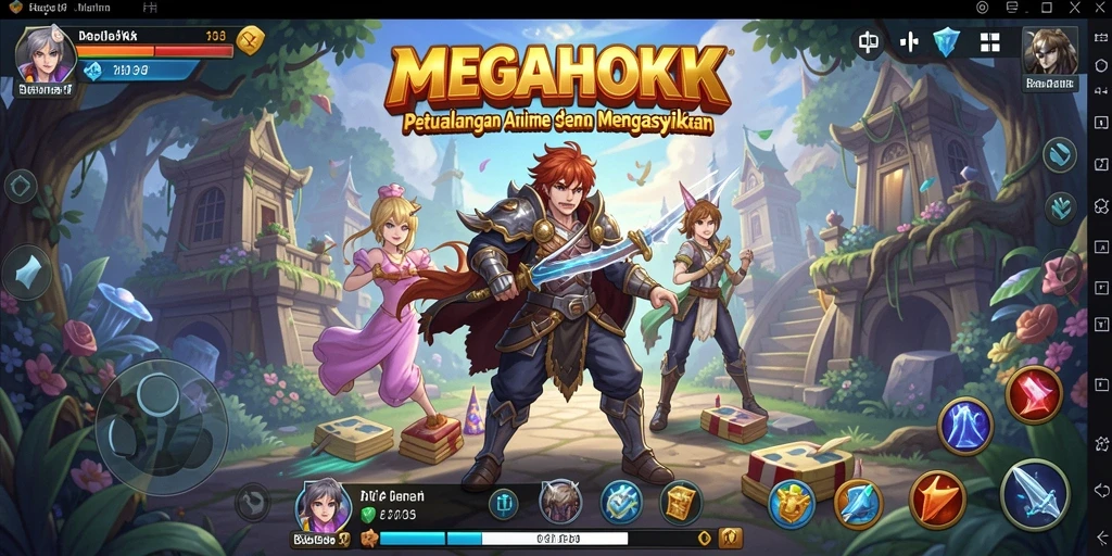 Tampilan gameplay MEGAHOKI yang menarik dan penuh warna.
