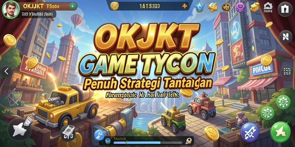 Screenshot gameplay Tycoon dari OKJKT, menunjukkan bisnis yang dikelola dengan baik.
