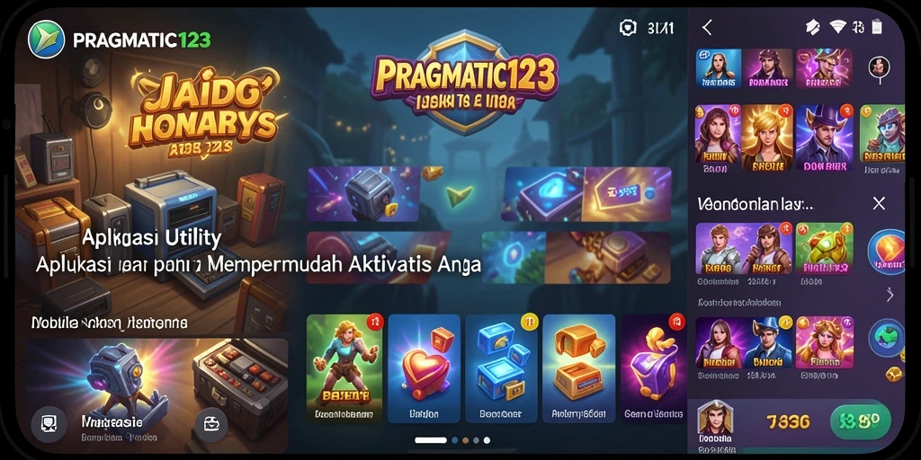 Screenshot menunjukkan tampilan antarmuka pengguna <strong>PRAGMATIC123</strong> yang modern dan intuitif.